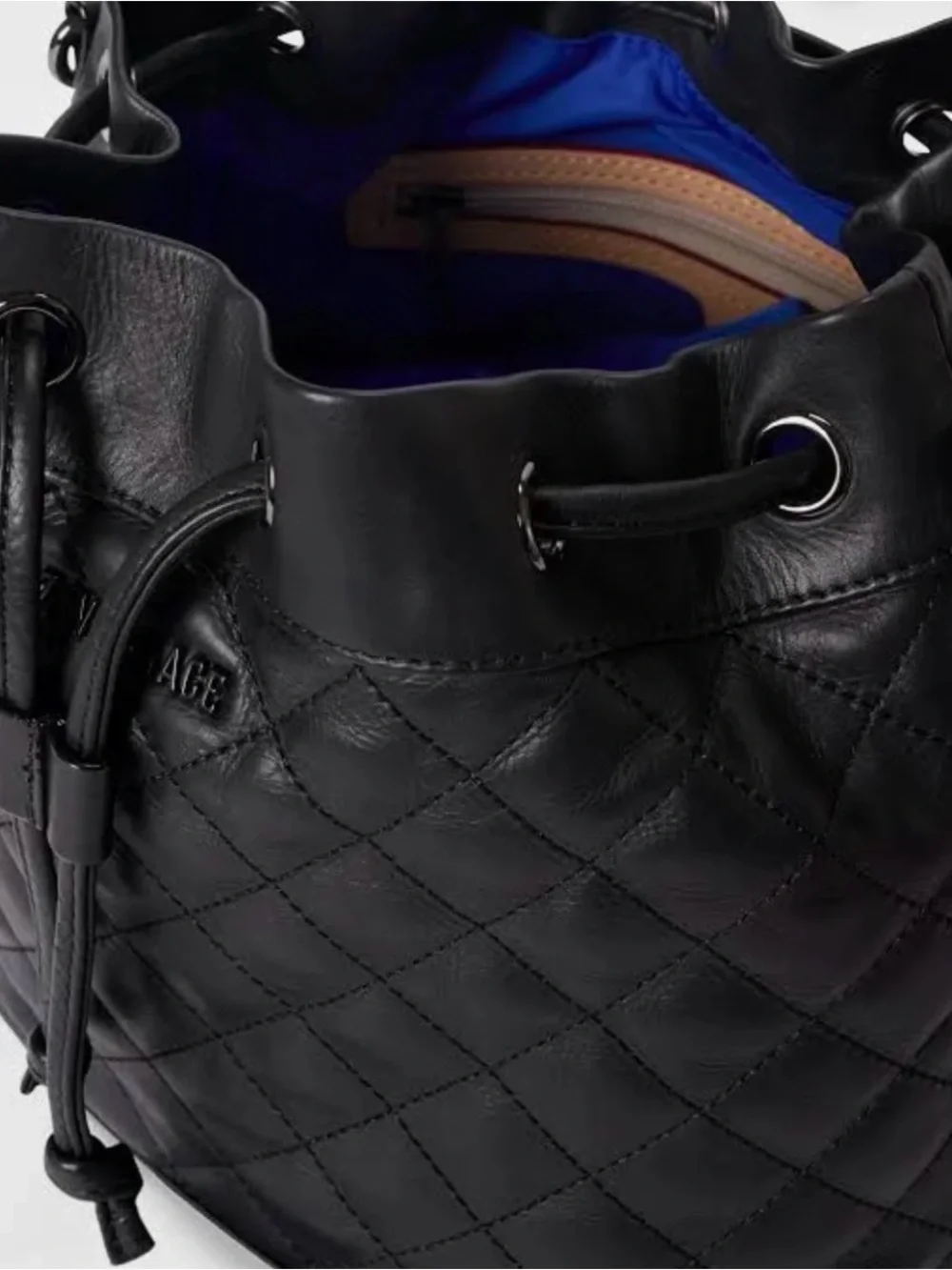 MZ Wallace Black Quilted Small Bucket Bag - Leather